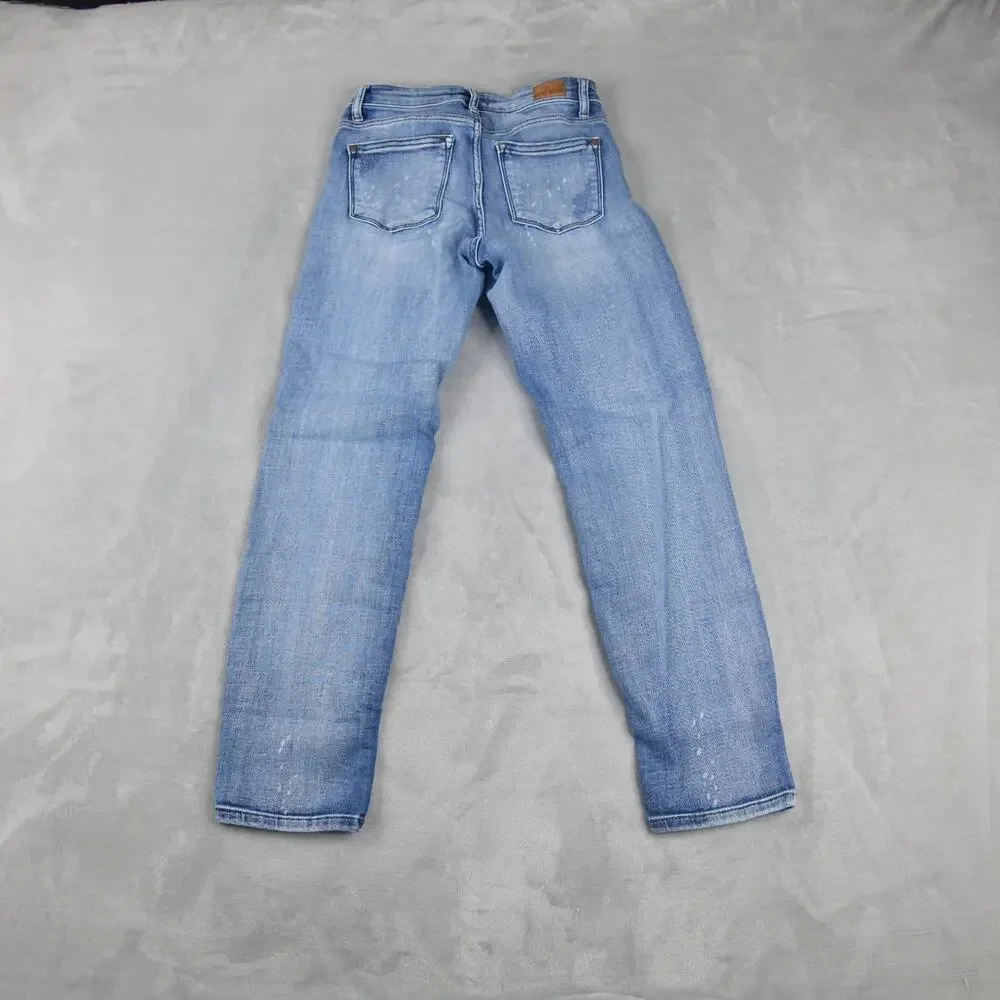 Judy Blue Jeans Womens 3/26 ( 27x28) Boyfriend Distressed Paint spots